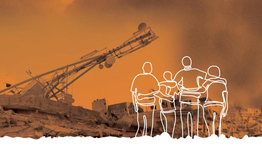 Image from the Reconnect Gaza campaign, launched by 7amleh at this year's RightsCon