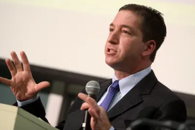 "Glenn Greenwald" by Gage Skidmore used under CC BY-SA 2.0 (https://flic.kr/p/dkXekv) image linking to Open letter to Brazilian authorities on the charges against journalist Glenn Greenwald