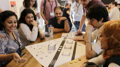 Bread&Net 2018 attendees playing PROXY, during a session testing the board game designed to teach Lebanese youth about online mobile privacy and security. Photo: Muriele Honein/SMEX) image linking to Bread&Net 2019: Advancing human rights in digitally networked spaces in the Middle East and North Africa