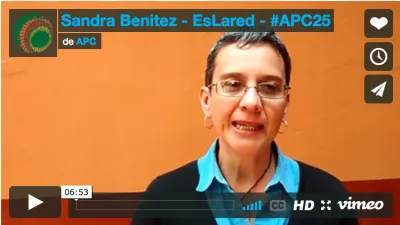image linking to Sandra Benitez de EsLaRed: "APC es una vitrina para que se conozcan nuestros proyectos"