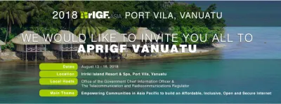 image linking to APC at the Asia Pacific Regional Internet Governance Forum 2018 in Vanuatu
