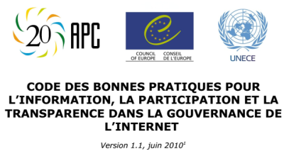 image linking to Code des bonnes pratiques pour l’information, la participation et la transparence dans la gouvernance de l’internet