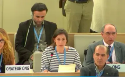 APC's Deborah Brown delivering an oral statement at the 38th session of the UN Human Rights Council, June 2018. Image source: HRC. image linking to The APC community’s work on digital rights in 2018: Advocating for rights-based policy and practices in local, regional and global contexts