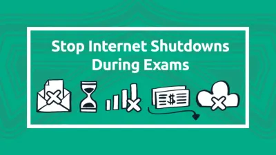 image linking to #NoExamShutdown: 4 MENA countries shut down the internet so far “to fight cheating”!