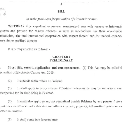 image linking to Prevention of Electronic Crimes Bill 2016, yet another story of deception from democracy