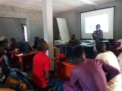 Photo: CITAD's executive director Y. Z. Yau leading a capacity-building session on community networks in Abuja. image linking to CITAD promotes community networks to bring internet access to the half of the Nigerian population who are still unconnected