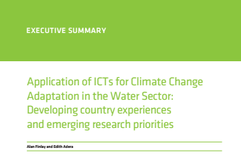  image linking to L'application des TIC pour l'adaptation au changement climatique dans le secteur de l'eau: expériences des pays en développement et nouvelles priorités de recherche 