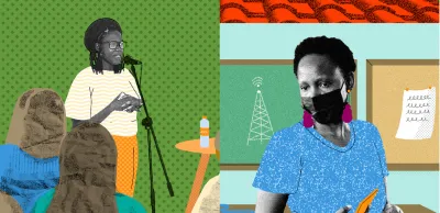 Illustration: Gustavo Nascimento image linking to Community networks newsletter: New podcast traces community connectivity around the world