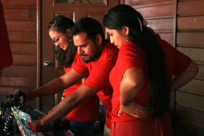 At the Bootcamp held in Guatemala in April 2024, participants organised a radio festival called Tz’ikin. Photo: Marta Calel. image linking to Community networks newsletter: Making our experiences more visible