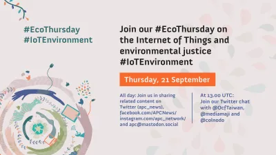 image linking to EcoThursday on the Internet of Things and environmental justice