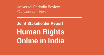 image linking to Joint Stakeholder Report Universal Periodic Review 41st Session – India